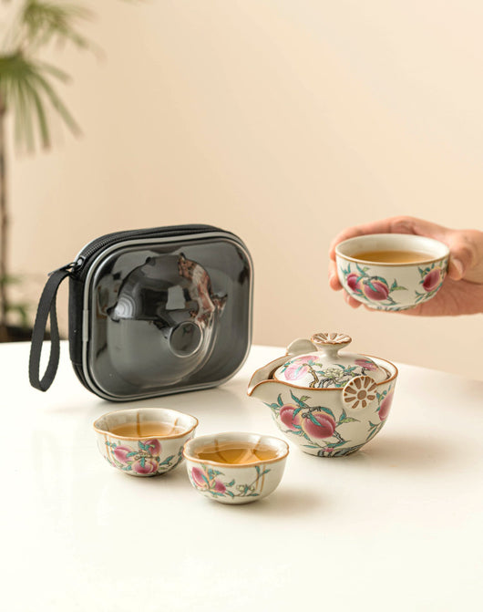 Juego de Té Viajero Horno Ru Nueve Melocotones - Image 8