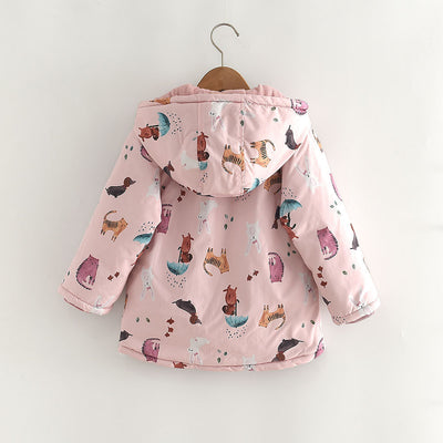 Abrigo Infantil Estampado Cartoon Acolchado a Prueba de Viento - Image 11