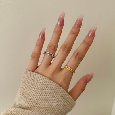 Anillo Cerrado Doble Fila Estilo Bosque de Diamantes - Image 18