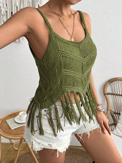 Suéter Tejido para Mujer con Detalles Calados y Borlas - Image 42