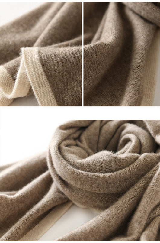 Bufanda Cashmere Tejida con Diseño Geométrico Bloques de Color - Estilo Occidental - Image 11