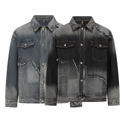 Chaqueta Denim Vintage Destruida Estilo Retro Americano - Image 26