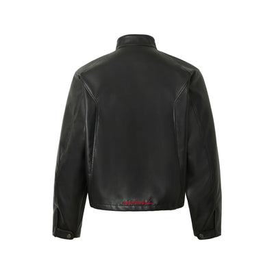 Chaqueta de Cuero Estilo Retro Americano con Detalles de Tartán - Image 50
