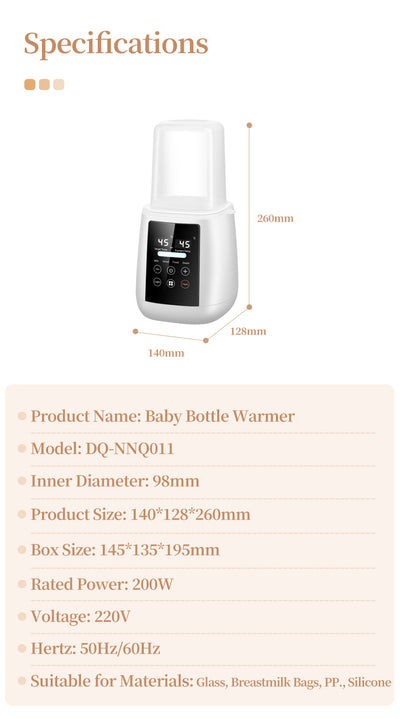 Pink multi-functional single bottle milk warmer with digital display for constant heating, defrosting, and steaming. - Image 27