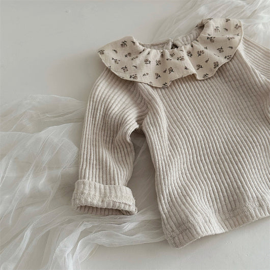 Blusa Infantil de Manga Larga con Cuello Volante y Estampado Floral - Image 18