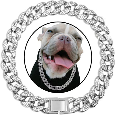 Collar de Lujo para Mascotas con Cadena Cubana y Diamantes - Image 15