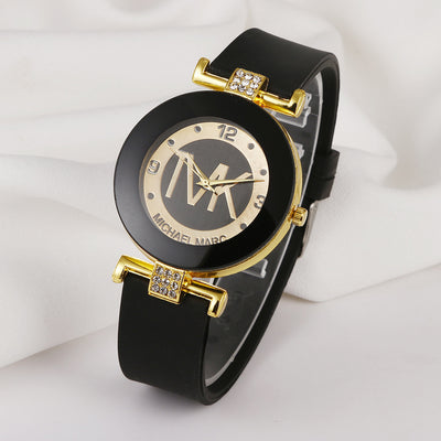 Reloj de Mujer con Correa de Silicona Diamantada y Movimiento de Cuarzo - Image 17