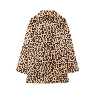 Abrigo Leopardo Efecto Pelaje Sintético Largo Medio - Image 40