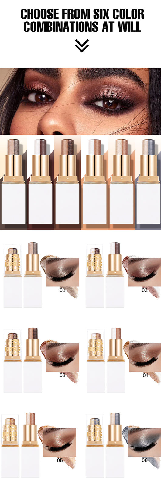 Paleta de Sombras Pearlescentes en Barra - 6 Colores - Image 19
