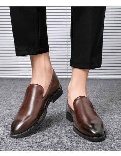 Zapatos de Cuero Puntiagudos Estilo Británico Clásico - Image 9