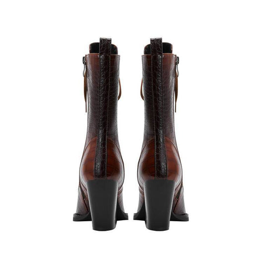 Botas Tacón Grueso Retro con Patrón de Piedra y Cordones - Estilo Fashion - Image 28