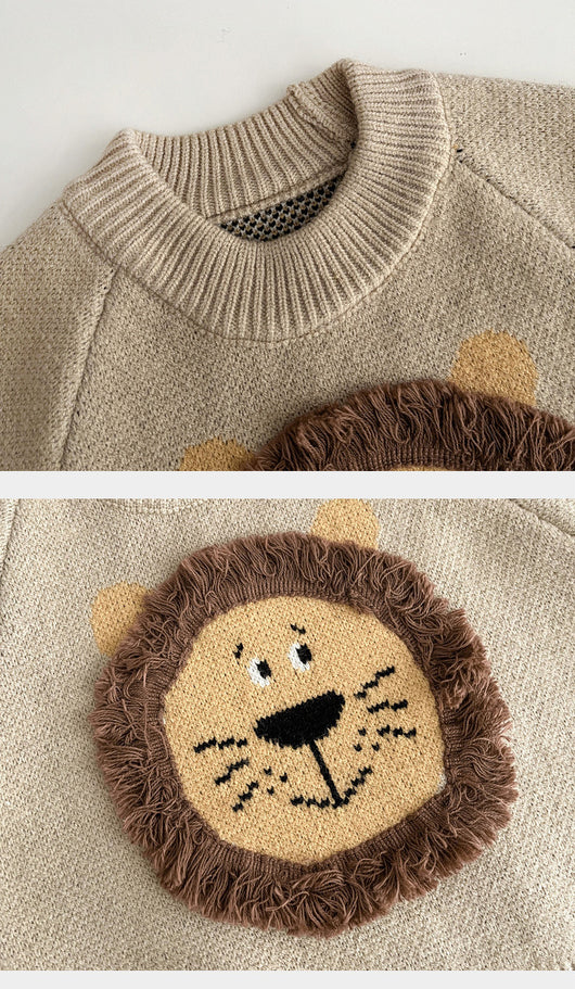 Conjunto de Regalo Bebé Suéter Tejido Pequeño León - Image 9