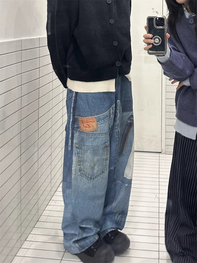 Jeans Rectos Sueltos Diseño Independiente Retro Americano para Hombre - Image 11
