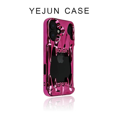 Funda para Celular Calavera Tigre Plateada con Electroplating Hueco - Image 22