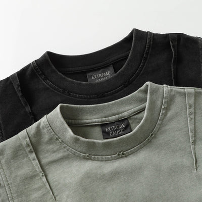 Camiseta Oversized Efecto Gastado con Costuras de Diseño - Image 12