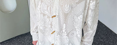 Camisa Hombre Terciopelo Jacquard con Botones de Asta de Vaca - Image 35