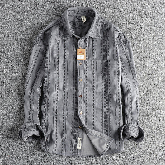 Camisa Casual Hombre Estilo Navajo Retro Americano - Image 12
