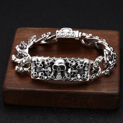 Pulsera de Plata S925 Estilo Hip Hop con Diseño de Vid Eterna y Nariz de Cerdo Personalizable para Hombre - Image 8