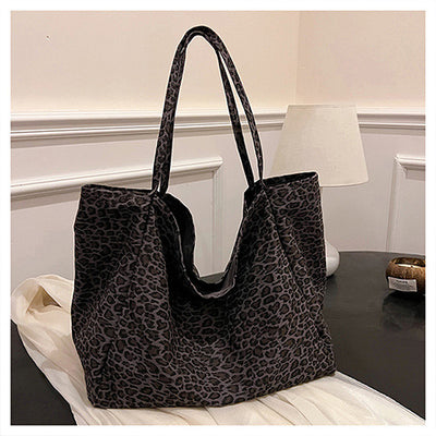 Bolso Retro de Hombro Estampado Leopardo con Textura Casual - Image 17