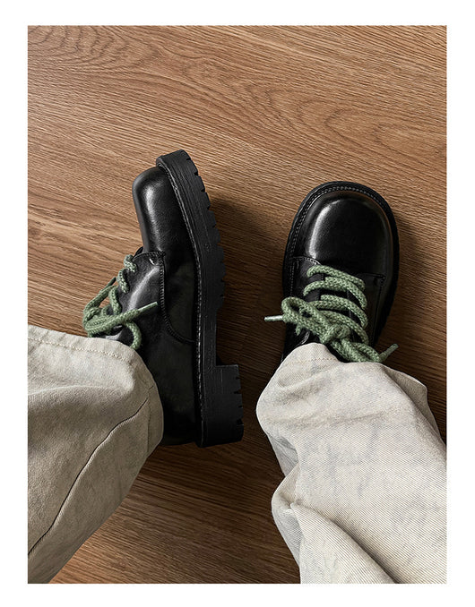 Zapatos Casuales de Cuero con Plataforma Elevadora para Hombre Big Head Derby - Image 49