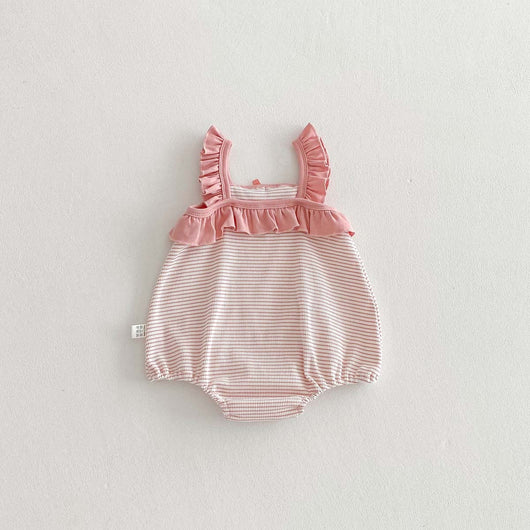 Jumpsuit Niña Verano Rayas con Volantes sin Mangas - Image 24