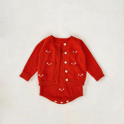 Gorro Ha Yi para Bebé Niña Rojo con Bordado de Amor - Image 36