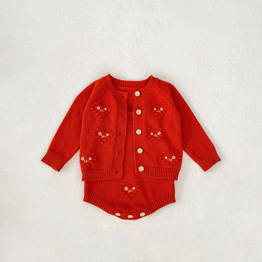 Gorro Ha Yi para Bebé Niña Rojo con Bordado de Amor - Image 36