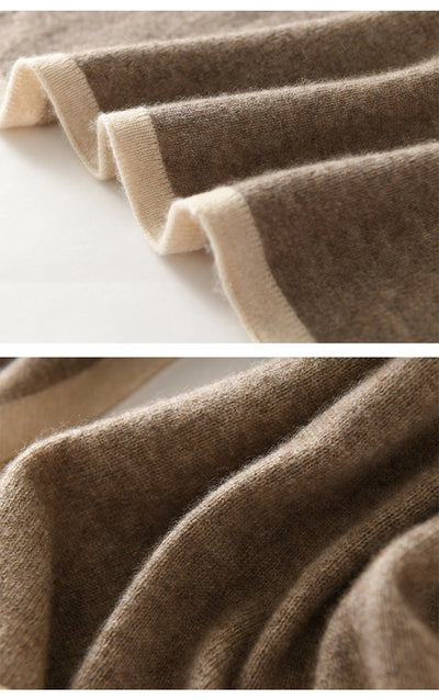 Bufanda Cashmere Tejida con Diseño Geométrico Bloques de Color - Estilo Occidental - Image 14