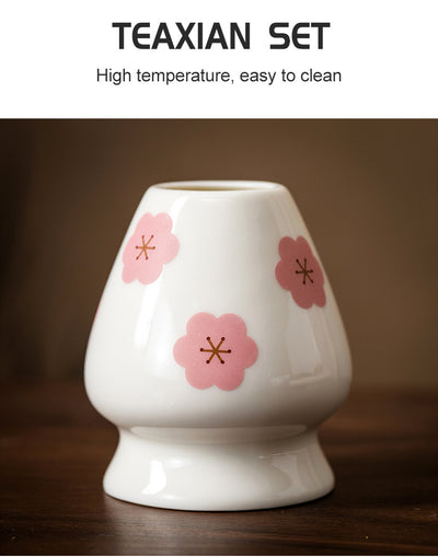 Juego de Tazón Matcha de Cerámica con Patrón Floral Artesanal - Image 25
