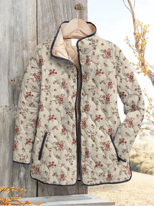 Chaqueta Acolchada para Mujer con Estampado Floral Digital - Image 11