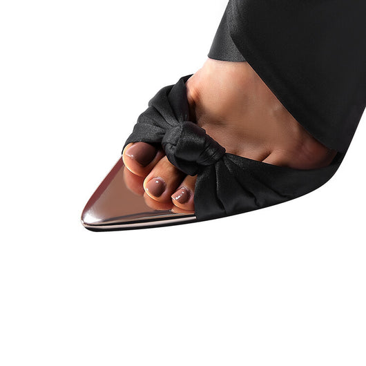 Sandalias de Tacón Alto Puntiagudo con Cordones y Punta Abierta - Image 13