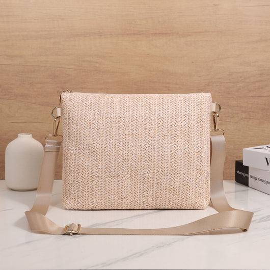 Bolsa de Hombro Tejida en Paja - Diseño Liso y Versátil - Image 39
