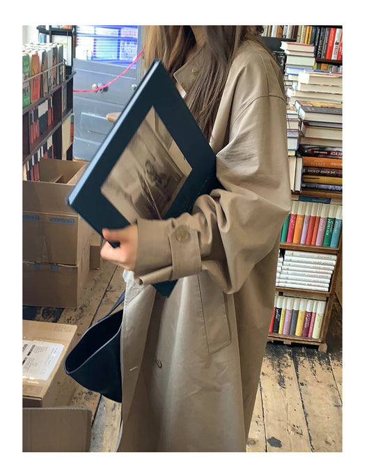 Abrigo Trench Largo Elegante con Cuello de Pie y Corte Slim - Image 28
