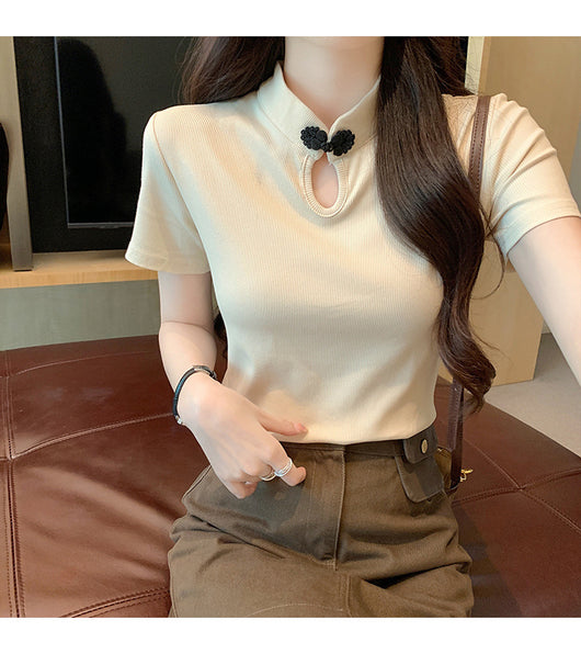 Camiseta de Estilo Chino con Botones de Rana - Manga Corta Verano - Image 21