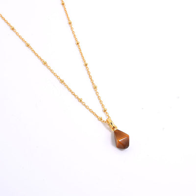 Collar Geométrico Ágata Azul Oro Natural con Ojo de Tigre 3D - Image 66