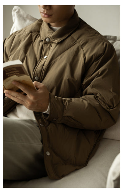 Chaqueta de Invierno Acolchada para Hombre con Cuello Tipo Camisa - Image 30