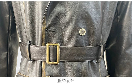 Chaqueta de Cuero para Motociclista Talla Grande - Image 26