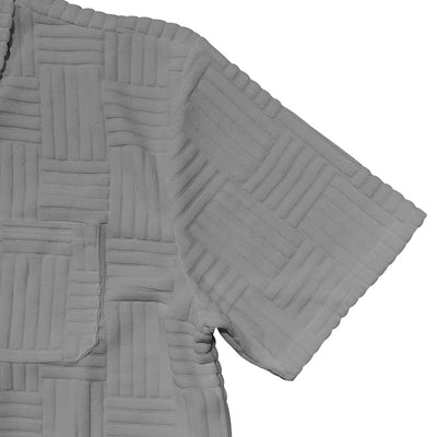 Camisa Casual Jacquard con Solapa y Botones - Conjunto Elegante para Hombre - Image 16