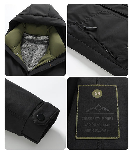 Chaqueta Impermeable con Capucha de Plumón de Pato Blanco - Image 24