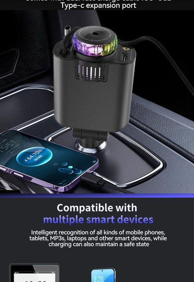 Cargador Inalámbrico para Auto con Luz Púrpura Multifuncional - Image 21