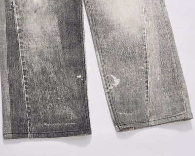 Jeans Ajustados Daddy con Desgarre y Efecto Gato Gris Claro - Image 16