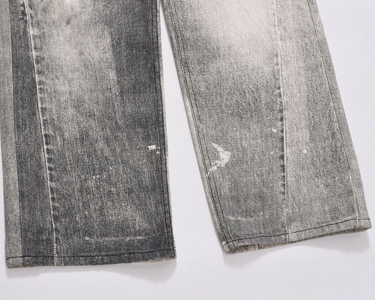 Jeans Ajustados Daddy con Desgarre y Efecto Gato Gris Claro - Image 16