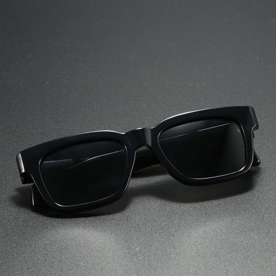 Black square-frame sunglasses with bright orange polarized lenses, designed for outdoor driving and anti-glare. - Image 13