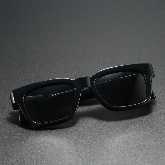 Black square-frame sunglasses with bright orange polarized lenses, designed for outdoor driving and anti-glare. - Image 13