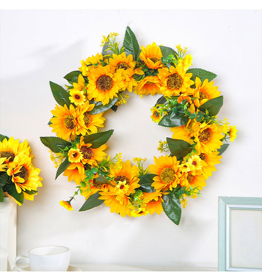 Adorno de Pared Girasol Primavera con Ratán y Madera Rústica - Image 14
