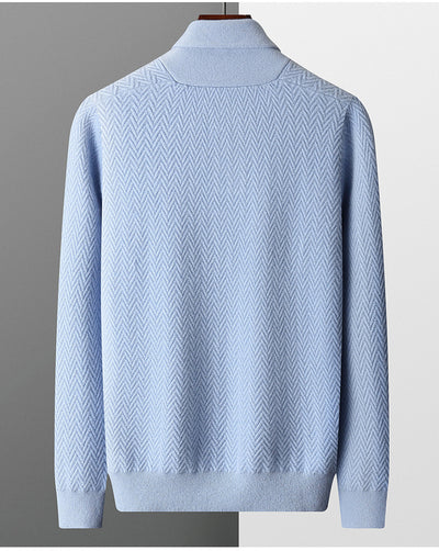 Suéter de Cuello Solapa en Cashmere Puro para Hombre - Invierno - Image 11