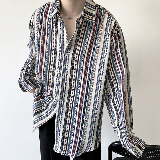 Camisa Retro Europea de Manga Larga para Vacaciones - Image 17