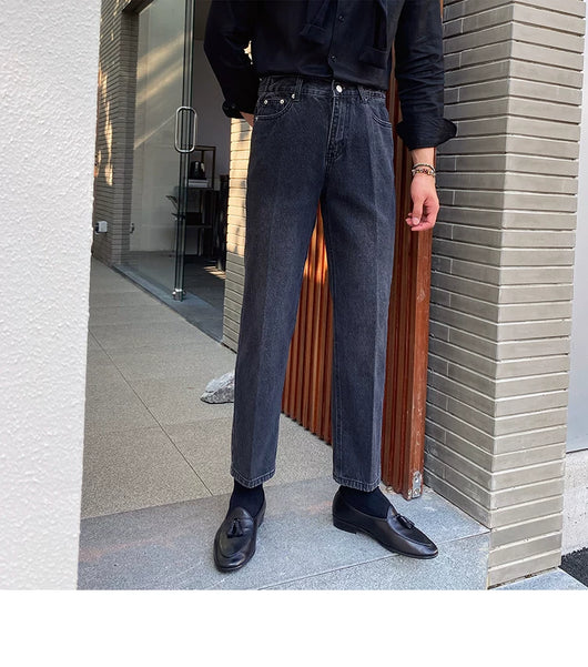 Jeans Slim Fit Estilo Retro Británico para Hombre - Image 85