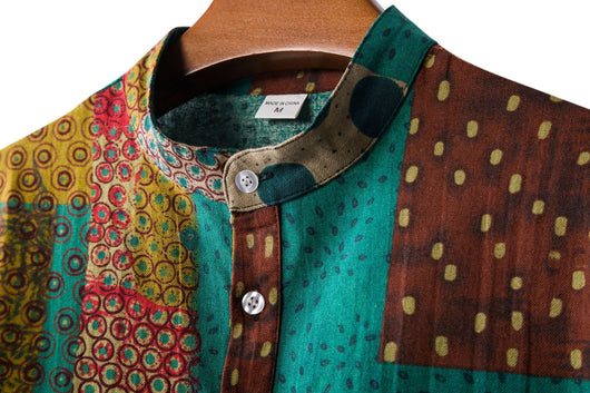 Camisa de Lino Floral Casual para Hombre - Image 28