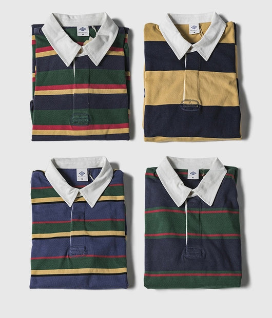 Polo Retro de Manga Larga con Rayas - Camiseta Clásica para Hombre - Image 10